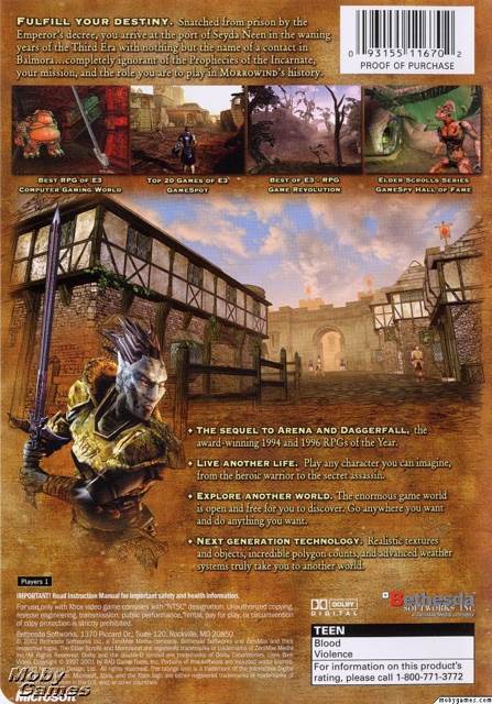 Elder Scrolls III: Morrowind, The - Microsoft Xbox (Bethesda - 1) video game collectible [Barcode 3307210120311] - Main Image 2