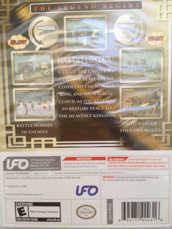 The Monkey King The Legend Begins - Nintendo Wii video game collectible [Barcode 780332201107] - Main Image 2