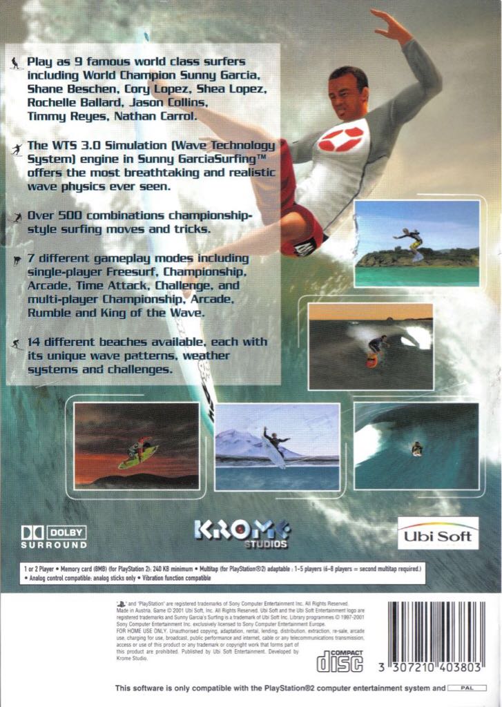 Sunny Garcia Surfing - Sony PlayStation 2 (PS2) video game collectible - Main Image 2