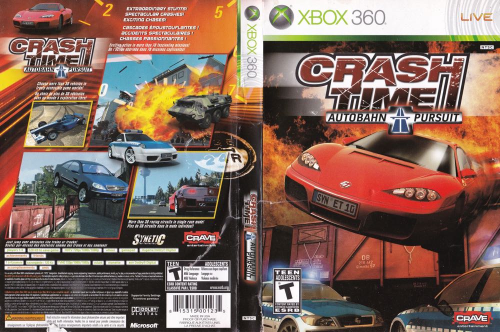 (2008) Crash Time - Microsoft Xbox 360 (Crave Entertainment - 1) video game collectible [Barcode 815315001228] - Main Image 2