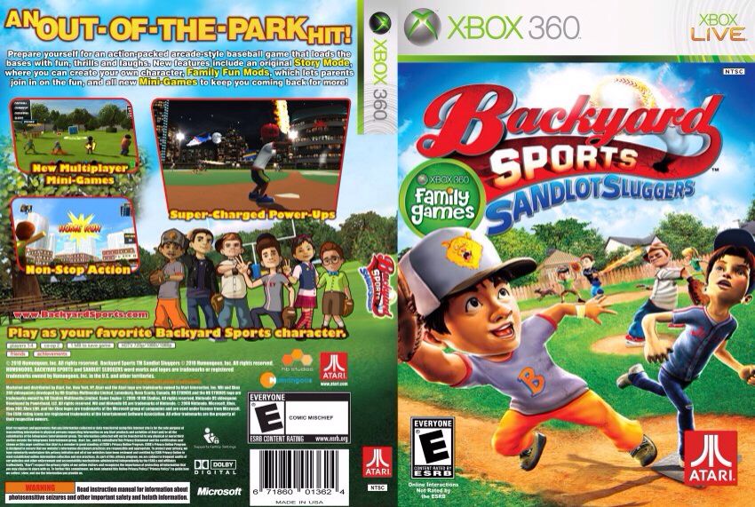 Backyard Sports Sandlot Sluggers - Microsoft Xbox 360 (Atari) video game collectible - Main Image 2