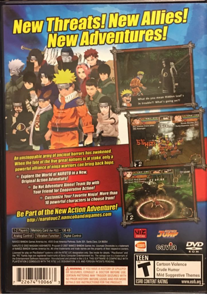 Naruto Uzumaki : Chronicles 2 - Sony PlayStation 2 (PS2) (Bandi Namco Games - 1-2) video game collectible [Barcode 4571129761005] - Main Image 2