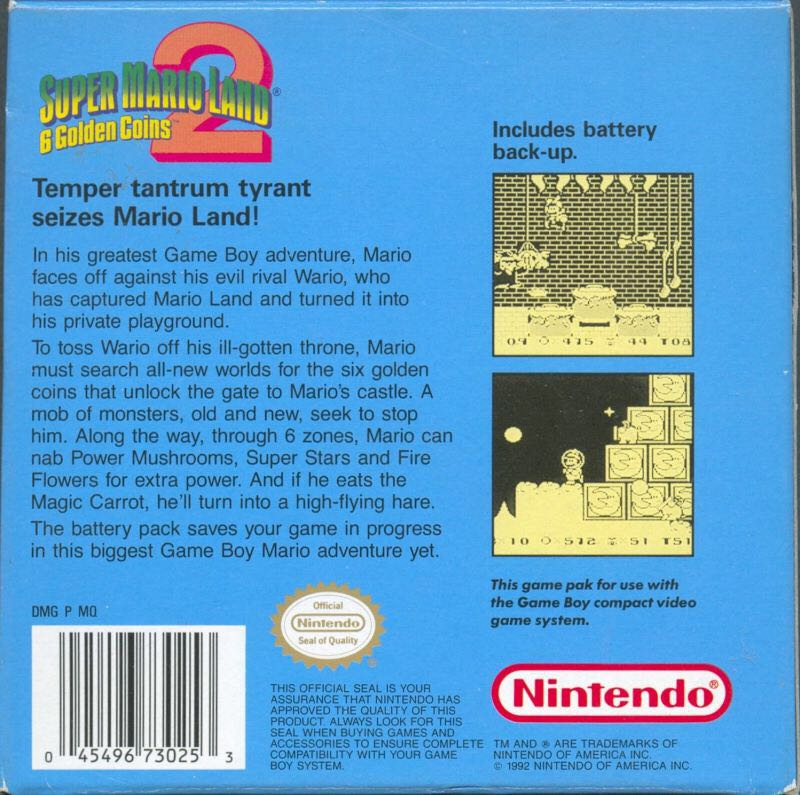 Super Mario Land 2 - Nintendo Game Boy video game collectible - Main Image 2