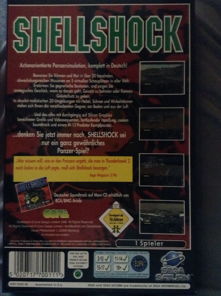 Shellshock - Sega Saturn video game collectible [Barcode 5020717700111] - Main Image 2