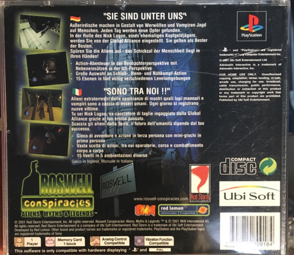 Roswell Conspiracies - Sony PlayStation video game collectible [Barcode 3307212809184] - Main Image 2