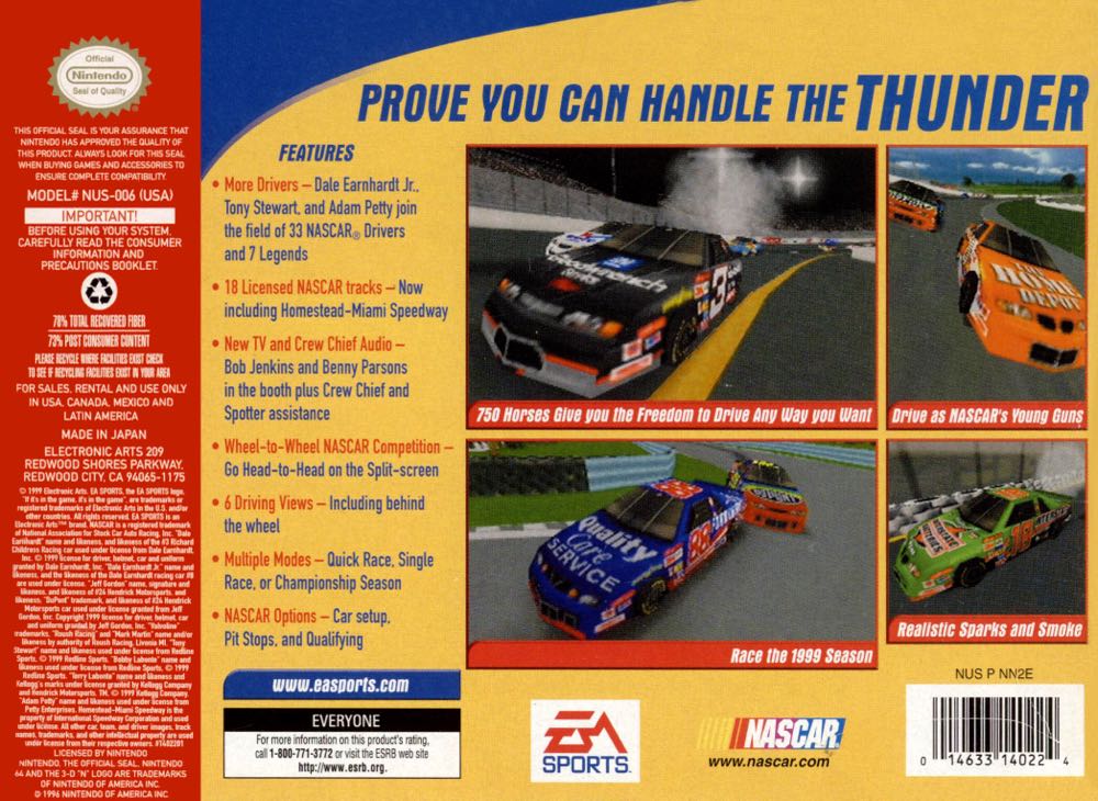 Nascar 2000 - Nintendo 64 (N64) video game collectible - Main Image 2