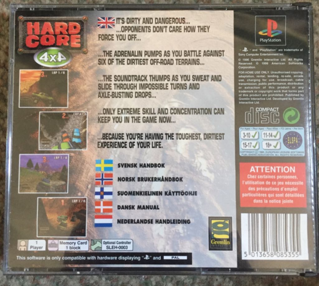 Hardcore 4x4 - Sony PlayStation video game collectible [Barcode 5013658085355] - Main Image 2