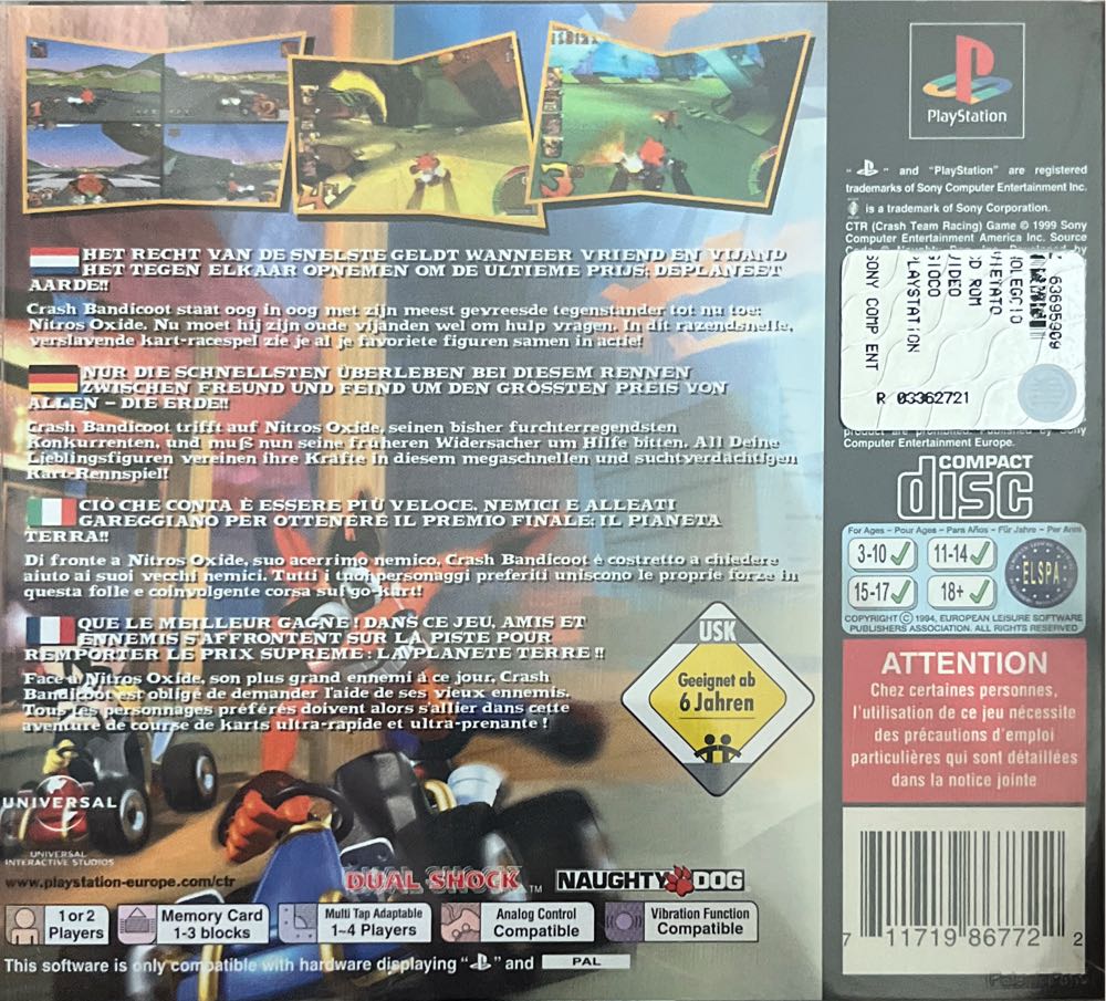 CTR: Crash Team Racing - Sony PlayStation (Sony Computer Enertainment) video game collectible - Main Image 2