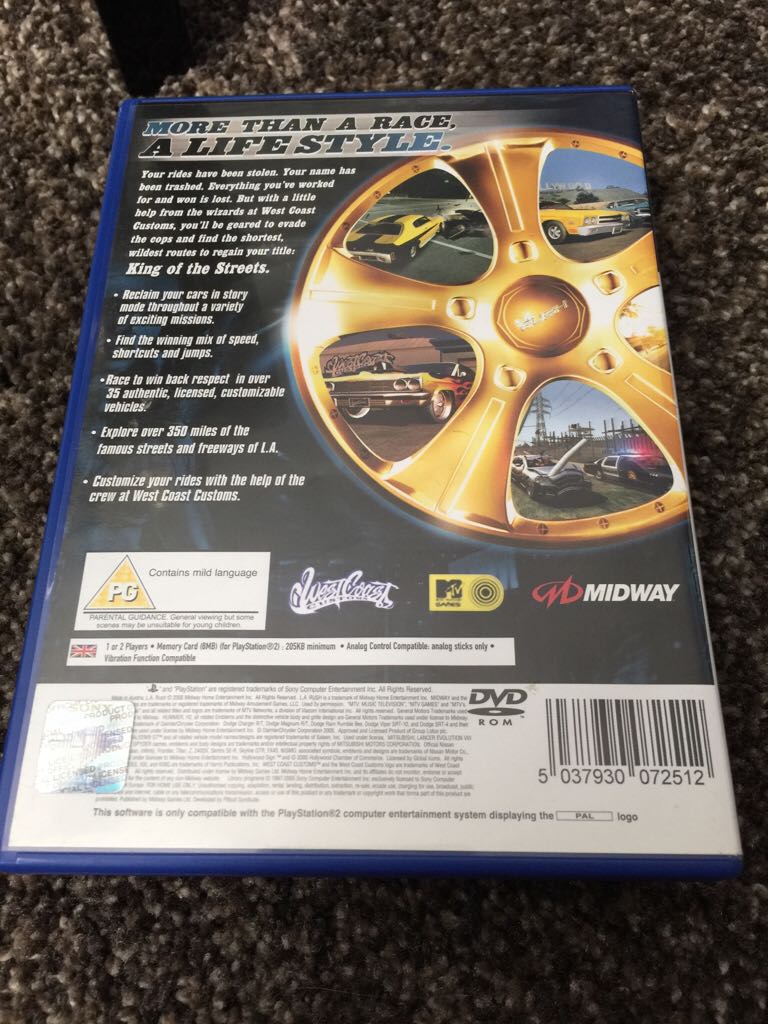 L.A. Rush - Sony PlayStation 2 (PS2) (Midway - 1-2) video game collectible [Barcode 5037930072512] - Main Image 2