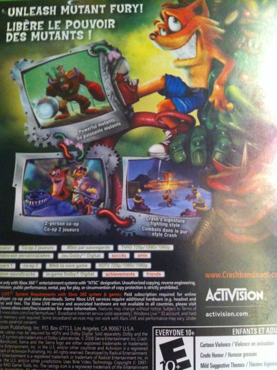 Crash Mind Over Mutant - Microsoft Xbox 360 (Activision Blizzard - 1) video game collectible - Main Image 2