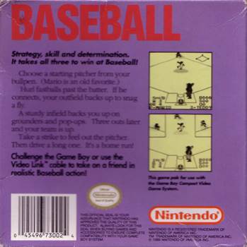 Baseball - Nintendo Game Boy (Nintendo - 2) video game collectible [Barcode 045496730024] - Main Image 2
