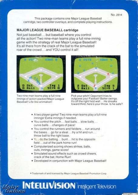 Baseball (Sears Tele-Games - 2) video game collectible - Main Image 2