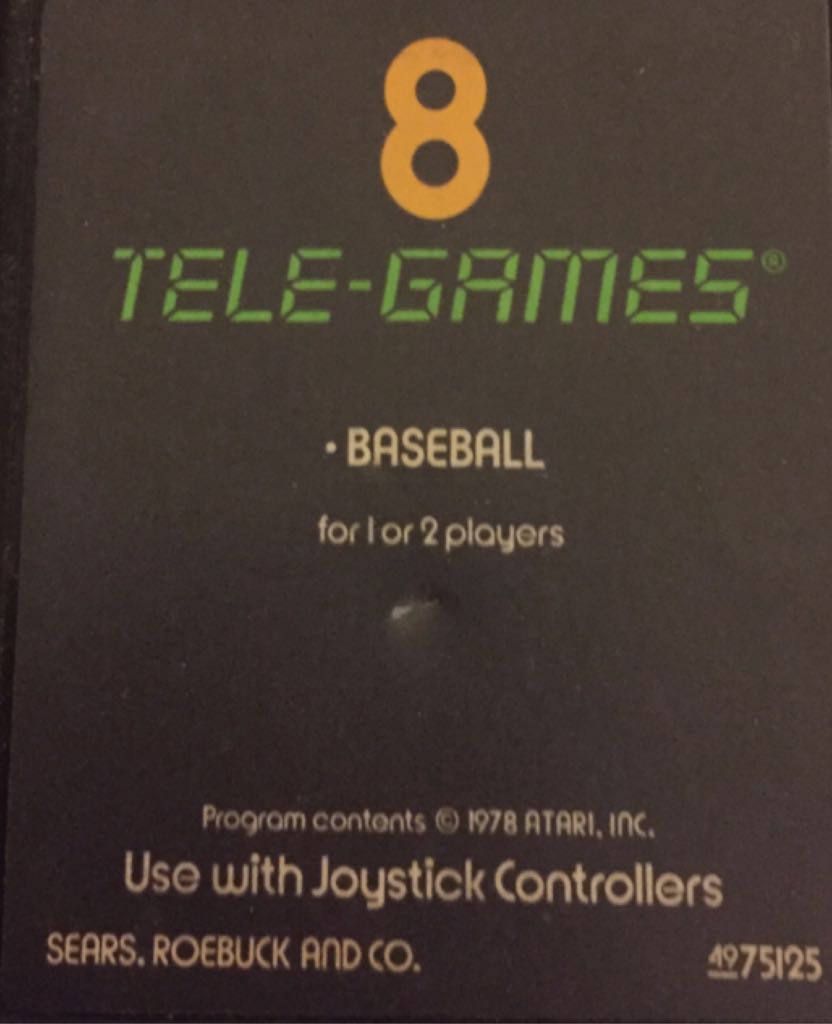 Baseball - Atari 2600 video game collectible - Main Image 1