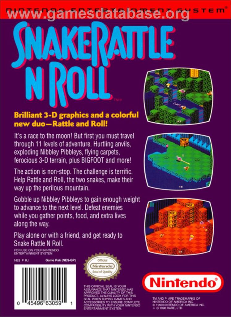 Snake Rattle And Roll - Nintendo Entertainment System (NES) video game collectible - Main Image 2