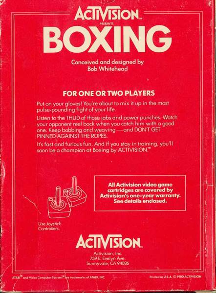 Boxing - Atari 2600 video game collectible - Main Image 2