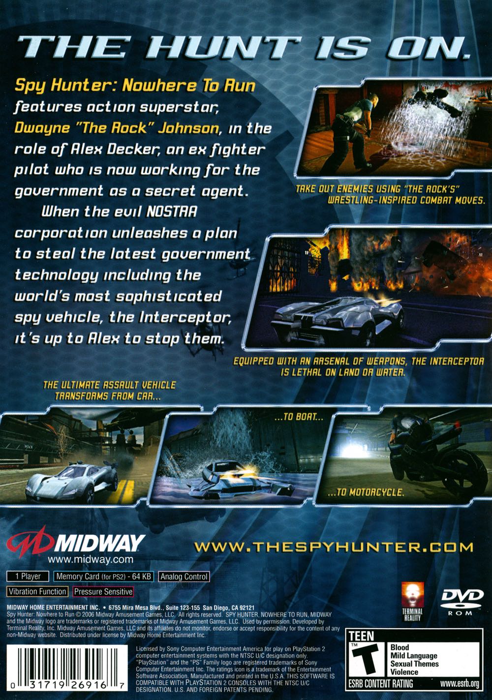 Spy Hunter: Nowhere to Run - Sony PlayStation 2 (PS2) (Midway - 1) video game collectible - Main Image 2
