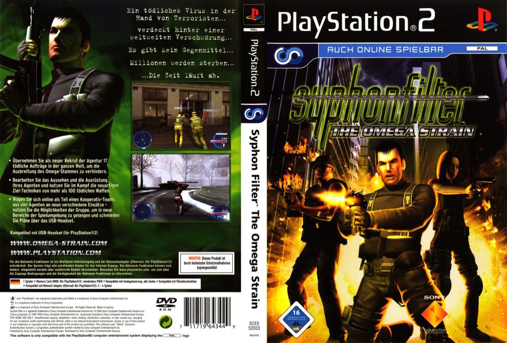 Syphon Filter The Omega Strain - Sony PlayStation 2 (PS2) (Sony Computer Entertainement Europe - 1) video game collectible [Barcode 711719643746] - Main Image 2