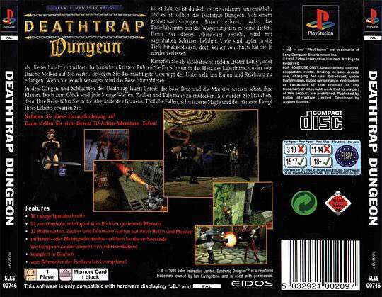 Deathtrap Dungeon - Sony PlayStation (Eidos - 1) video game collectible - Main Image 2