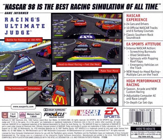 NASCAR 98 - Sony PlayStation (Ea Sports - 1-2) video game collectible [Barcode 5030931014727] - Main Image 2