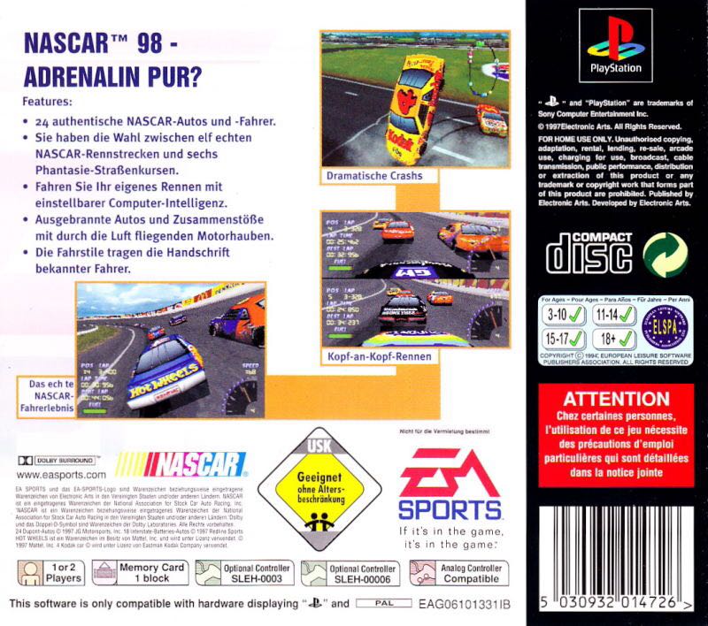 NASCAR 98 - Sony PlayStation video game collectible [Barcode 5030935014723] - Main Image 2
