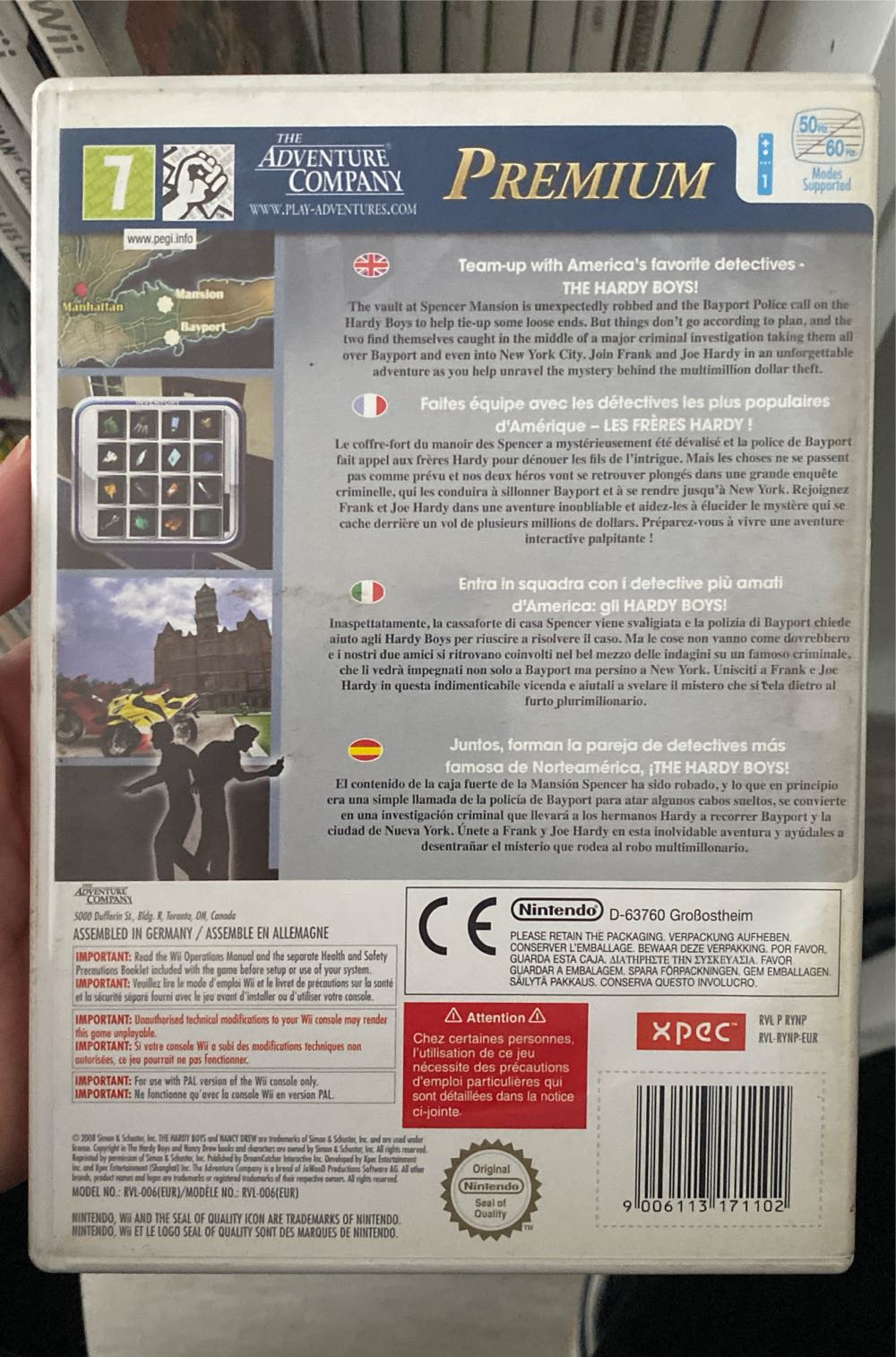 The Hardy Boys The Hidden Theft - Nintendo Wii (Adventure Company) video game collectible [Barcode 9006113171102] - Main Image 2