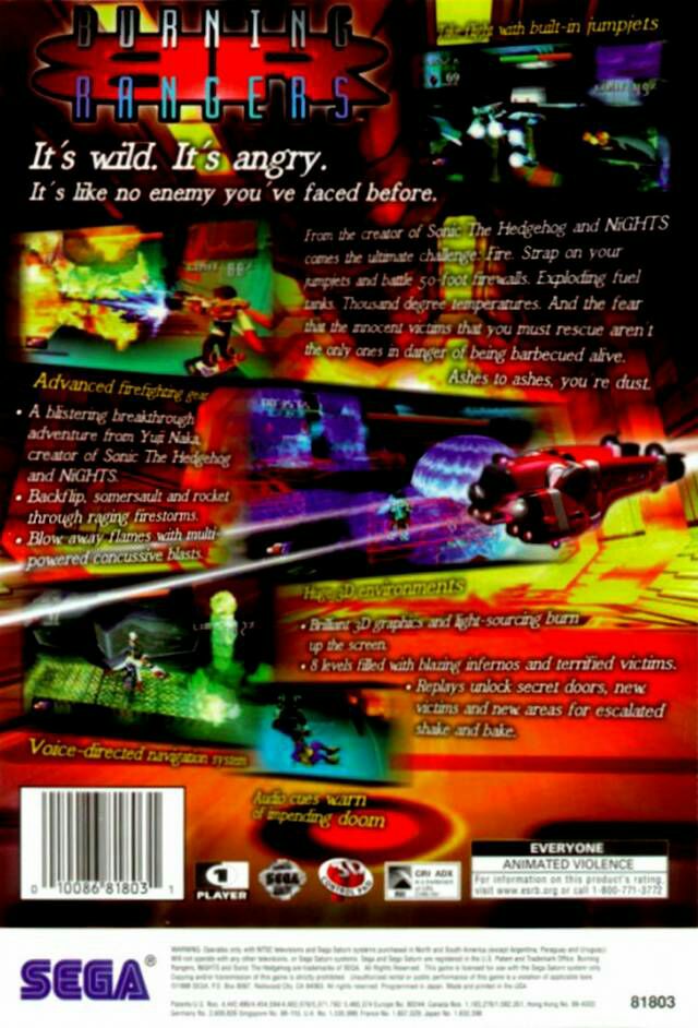 Burning Rangers - Sega Saturn (Sega - 1) video game collectible [Barcode 010086818031] - Main Image 2