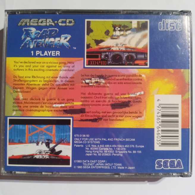 Road Avenger - Sega Mega CD (Data East - 1) video game collectible [Barcode 4974365646035] - Main Image 3