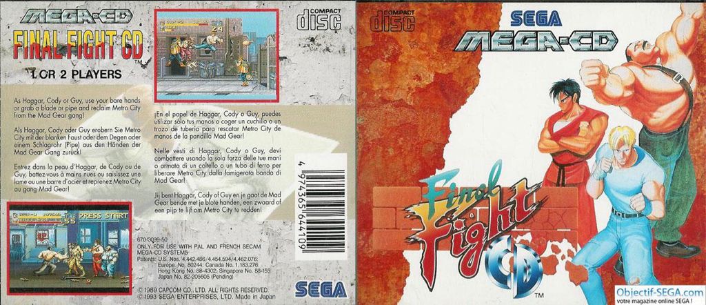 Final Fight CD - Sega Mega CD (Sega - 1) video game collectible [Barcode 4974365644109] - Main Image 2