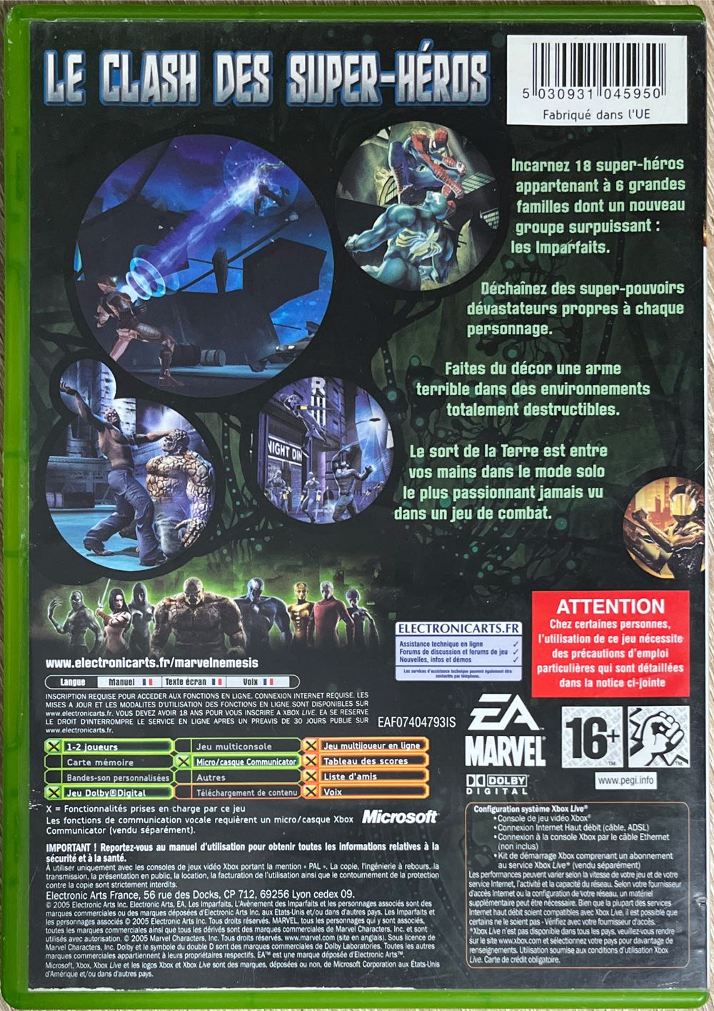 Marvel Nemesis : L’avènement Des Imparfaits - Microsoft Xbox ((EA) Electronic Arts - 1-2) video game collectible [Barcode 5030931045950] - Main Image 2