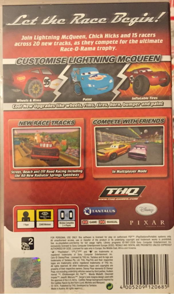 Cars Race-O-Rama - Sony PlayStation Portable (PSP) (THQ - 4) video game collectible [Barcode 4005209120685] - Main Image 2