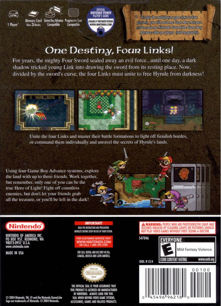 The Legend of Zelda: Four Swords Adventures - Nintendo GameCube (Nintendo - 1-4) video game collectible - Main Image 2