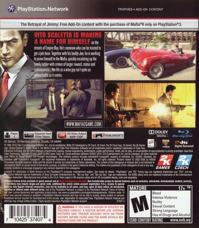 Mafia 2 - Collector’s Edition - Sony PlayStation 3 (PS3) (2K Games - 1) video game collectible [Barcode 710425378676] - Main Image 2