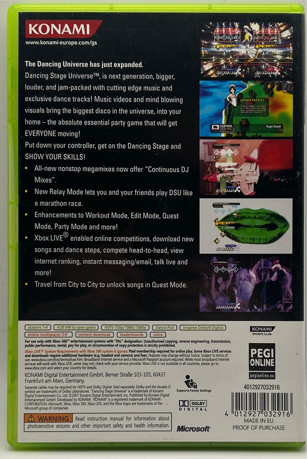 Dancing Stage Universe - Microsoft Xbox 360 video game collectible [Barcode 4012927032916] - Main Image 2