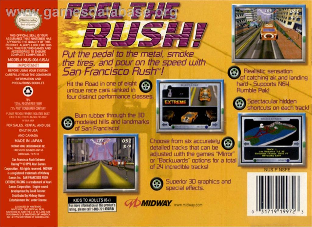 San Francisco Rush Extreme Racing - Nintendo 64 (N64) video game collectible - Main Image 2
