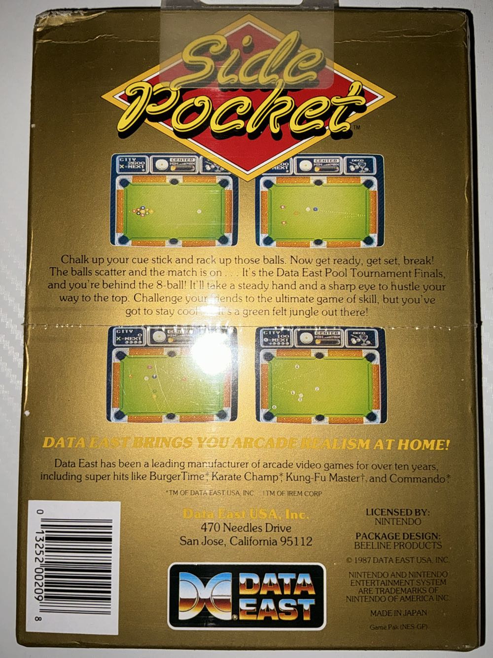 side pocket - Nintendo Entertainment System (NES) video game collectible - Main Image 2