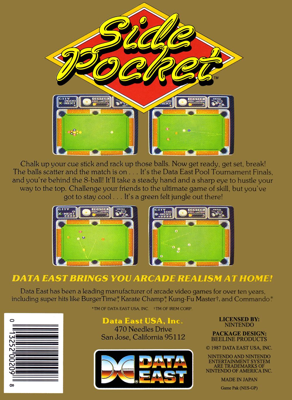 Side Pocket - Nintendo Entertainment System (NES) video game collectible - Main Image 2