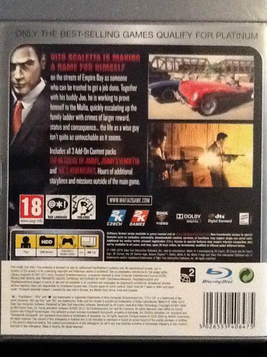 Mafia II - Sony PlayStation 3 (PS3) video game collectible [Barcode 5026555406475] - Main Image 2