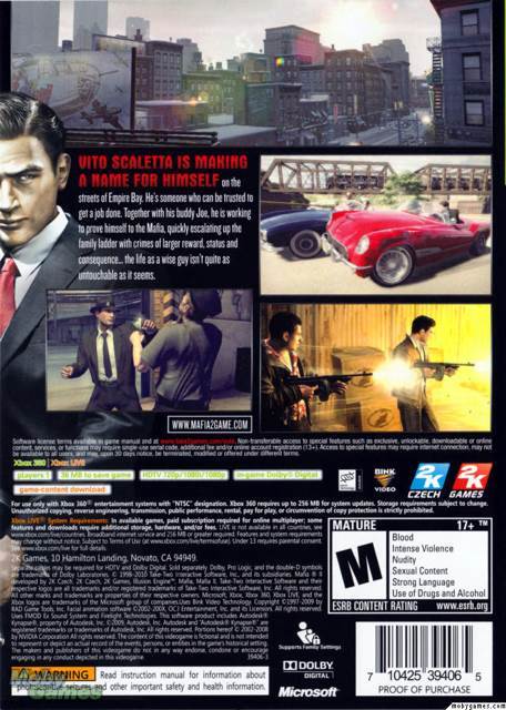Mafia II - Microsoft Xbox 360 (2K Games - 1) video game collectible [Barcode 710425395628] - Main Image 2