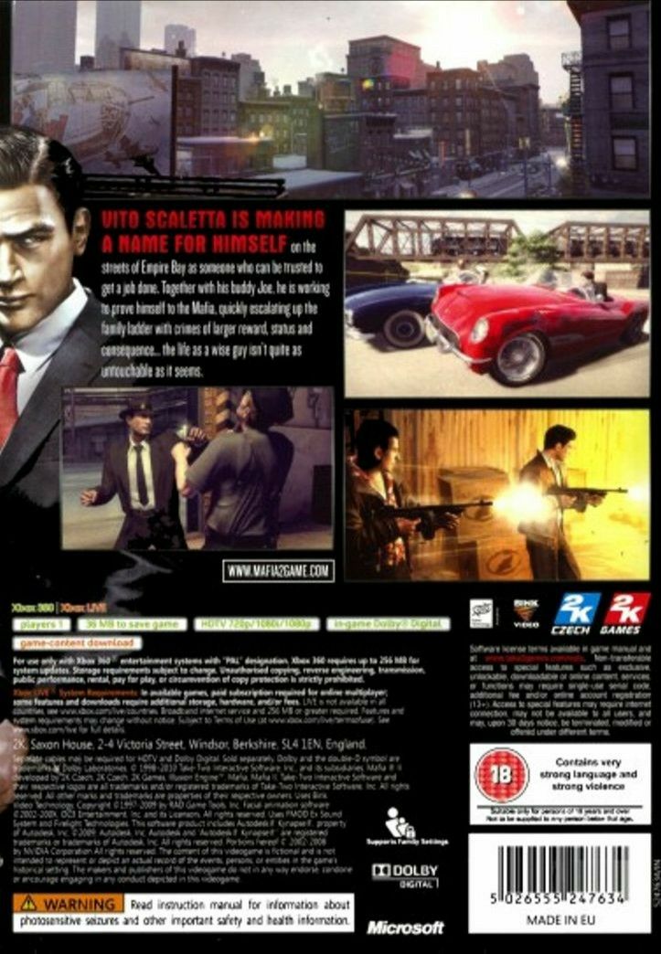 Mafia II - Microsoft Xbox 360 (2K Games - 1) video game collectible - Main Image 2