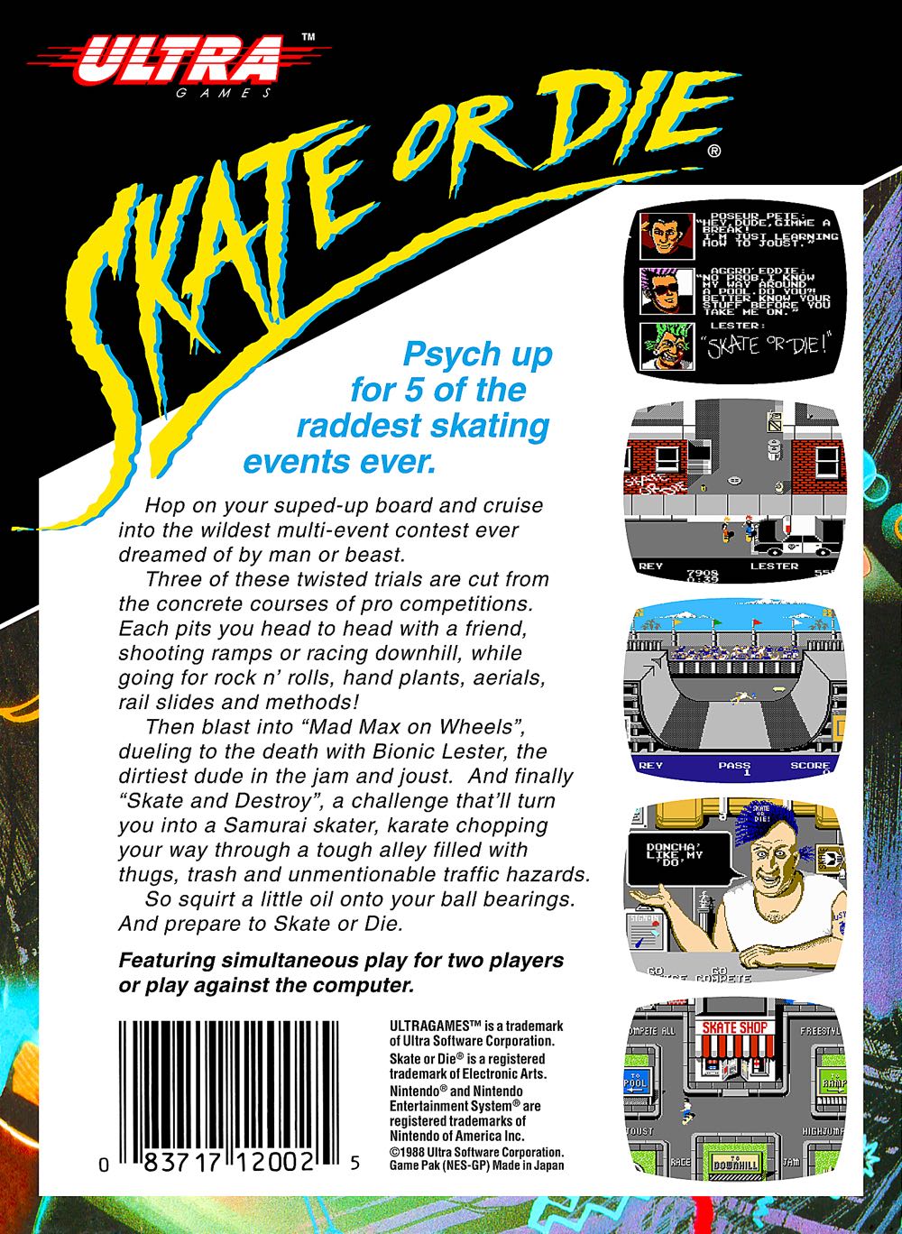 Skate Or Die - Nintendo Entertainment System (NES) video game collectible - Main Image 2