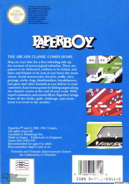 Paperboy - Nintendo Entertainment System (NES) (Mindscape - 1-2) video game collectible [Barcode 4013195000003] - Main Image 2