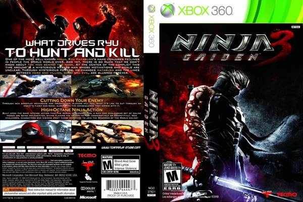 Ninja Gaiden 3 - Microsoft Xbox 360 (Tecmo - 1) video game collectible [Barcode 040198002172] - Main Image 2