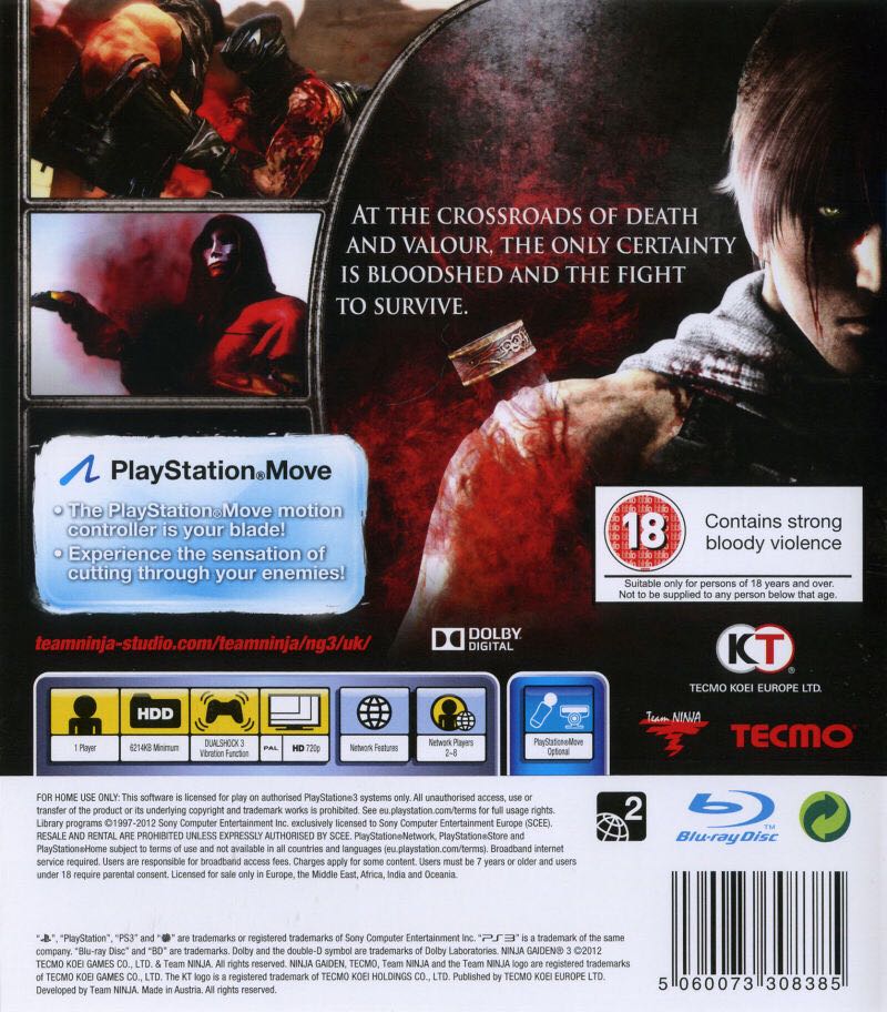 Ninja Gaiden 3 - Sony PlayStation 3 (PS3) (Tecmo Koei Europe Ltd. - 8) video game collectible [Barcode 5060073308439] - Main Image 2