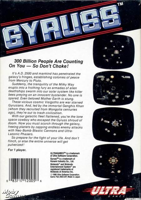 Gyruss - Nintendo Entertainment System (NES) (Ultra Games - 2) video game collectible [Barcode 083717120056] - Main Image 2