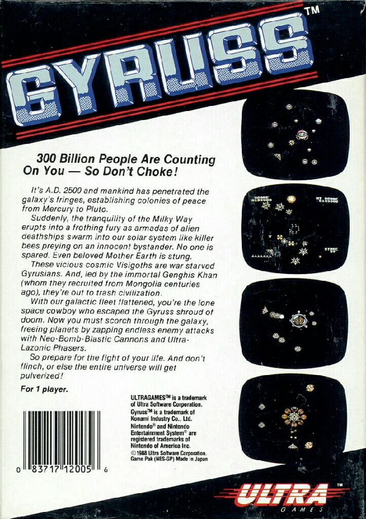 Gyruss - Nintendo Entertainment System (NES) (Ultra Games) video game collectible - Main Image 2