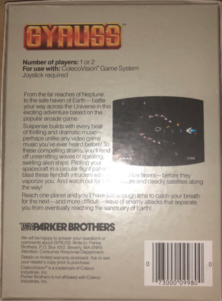 Gyruss - Colecovision (Parker  Brothers - 2) video game collectible - Main Image 2