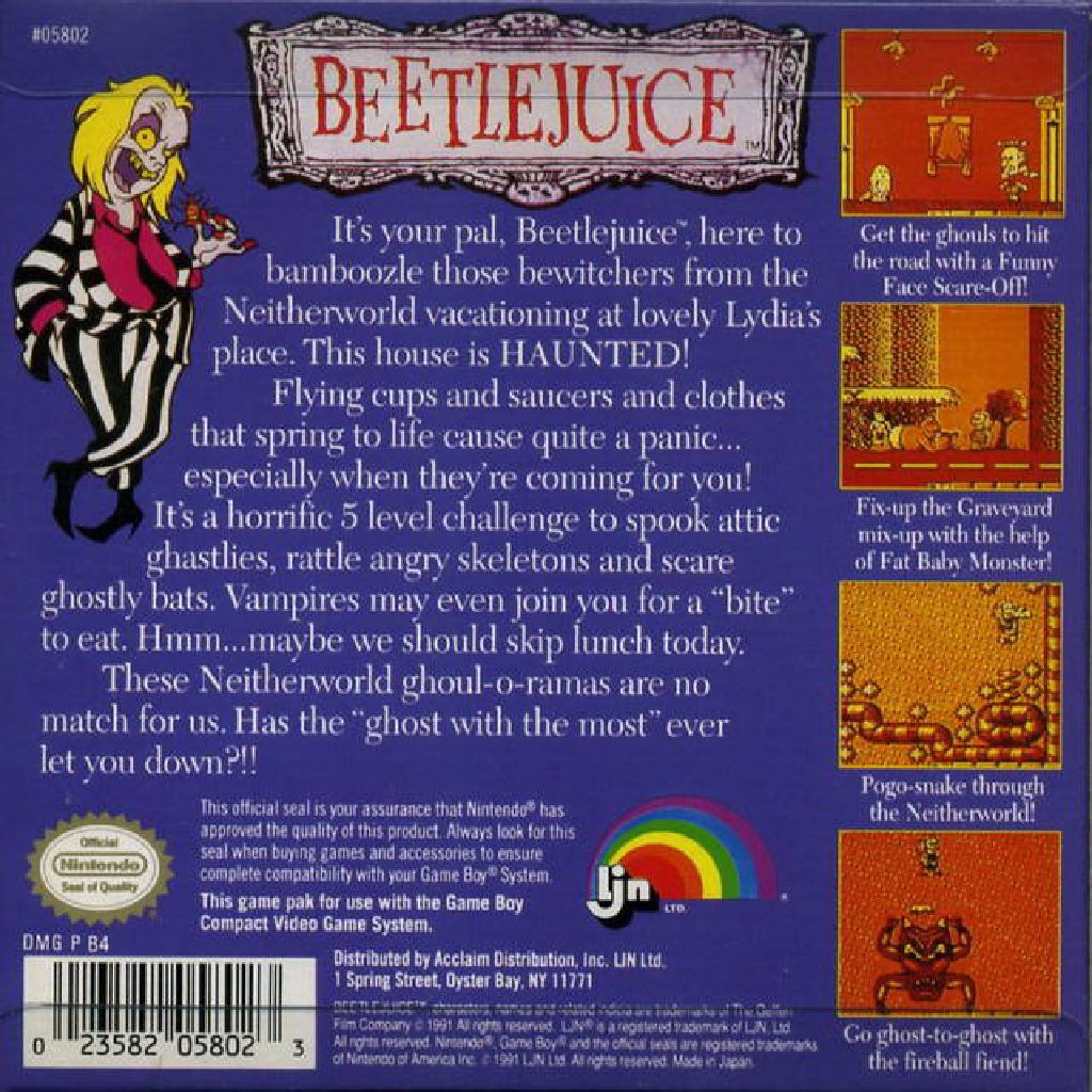 Beetlejuice - Nintendo Game Boy (LJN - 1) video game collectible - Main Image 2