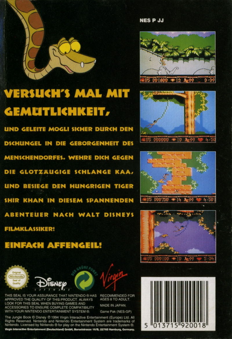 Jungle Book - Nintendo Entertainment System (NES) (Virgin Interactive) video game collectible - Main Image 2