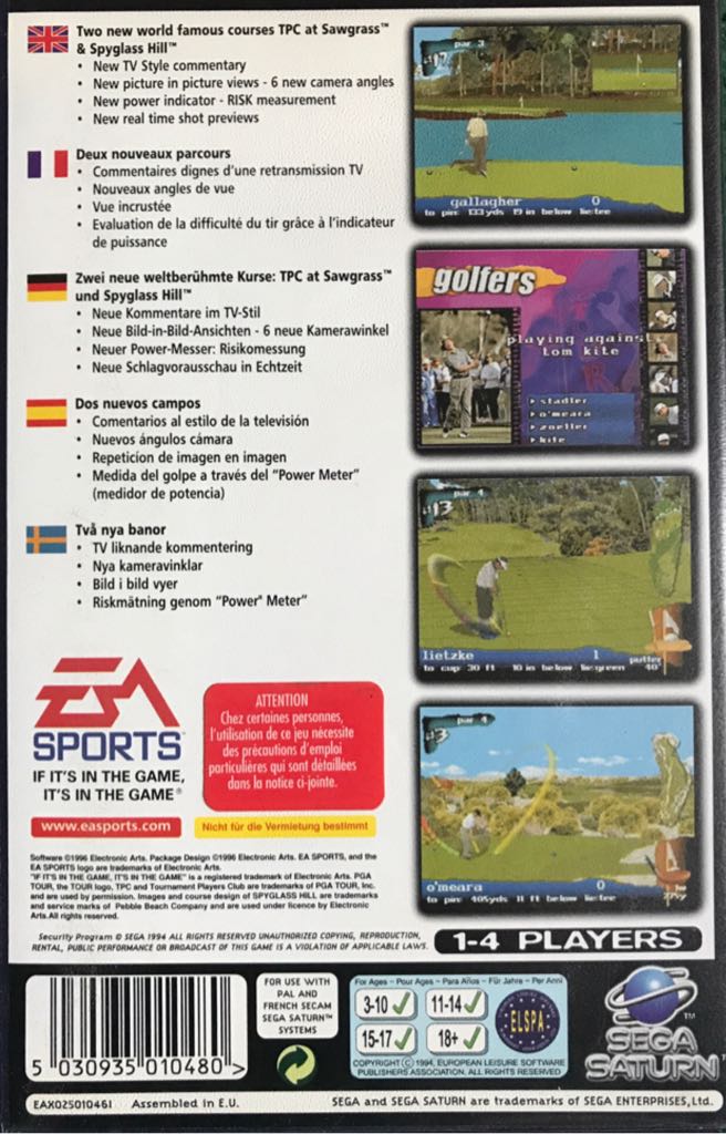 PGA Tour 97 - Sega Saturn video game collectible [Barcode 5030935010480] - Main Image 2