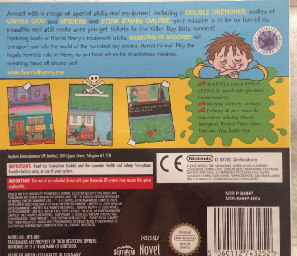 Horrid Henry - Nintendo DS video game collectible [Barcode 5060112743252] - Main Image 2
